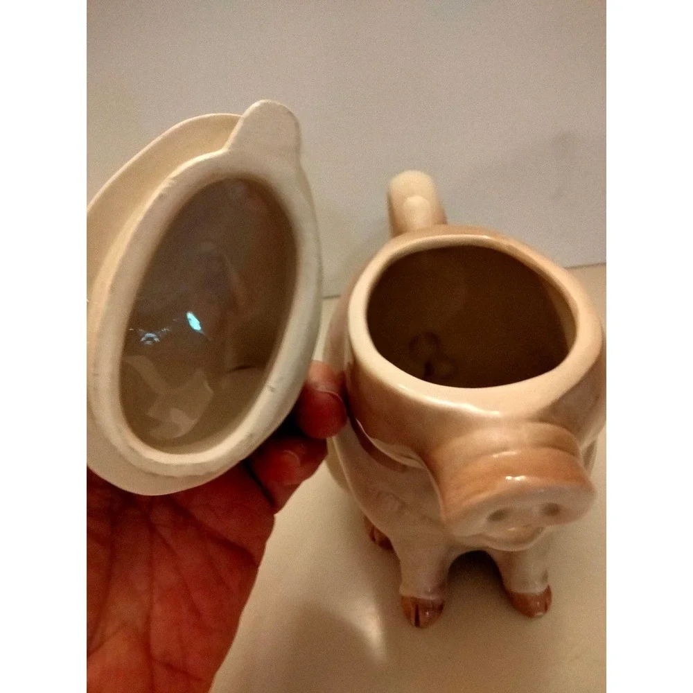 Vintage 1983 Otagiri Japan Pig teapot 6 3/4" tall - Picture 6 of 9